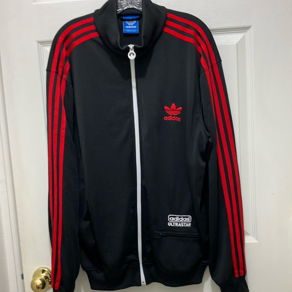 Adidas Ultrastar Track Jacket warmup sweatsuit top lightweight top EUC